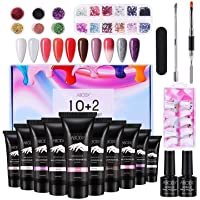 Los mejores  - Kit Uñas de Gel- Abody Polygel Kit Uñas de Extensión- Contiene 10 Uñas de Gel- con Base y Capa Superior- 6 Colores…